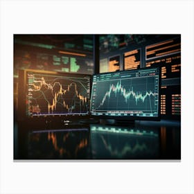 Stock Market Monitors 1 Canvas Print