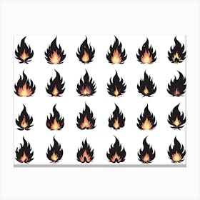 Animated Fire Flames Set 6 Canvas Print