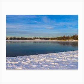 Lake In Winter Canvas Print