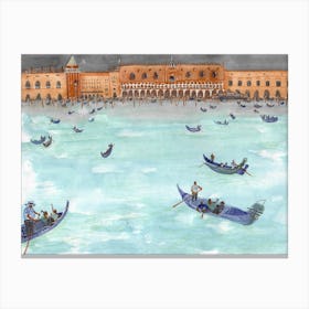 Venice city water illustration Canvas Print