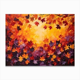 An Abstract Design Of Autumndisplaying A Group Of Maple Leaves With A Brilliant Interplay Of Leaf T (3) 2 Canvas Print