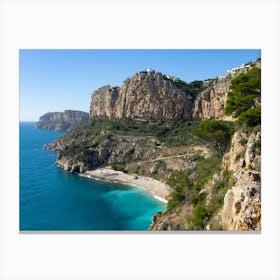 Cliffs and the blue Mediterranean Sea 1 Canvas Print