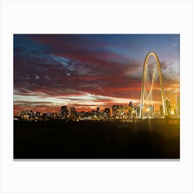 Sunset Over Dallas Texas Canvas Print