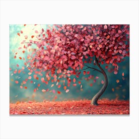 Elegant Colorful Tree with Colorful Leaves 3 Canvas Print