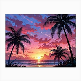 Sunset At The Beach 45 Canvas Print