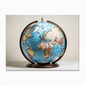 Globe Showcasing Europe In Exquisite Detail Each Countrys Flag Distinctly Represented With Italy I (4) Canvas Print