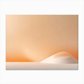 Minimalistic White Paper Cone With Glowing Orange Circle Opening On A White Surface With Orange Backdrop Canvas Print