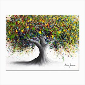 Floral Peace Tree 1 Canvas Print