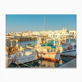 Greek Island Fishing Port Canvas Print