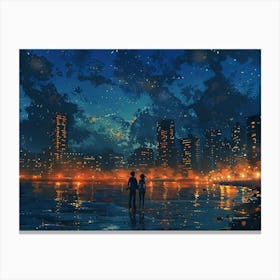 Night City Skyline Canvas Print