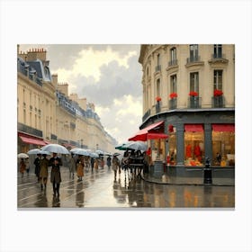 Rainy Day On The Rue De Rivoli Canvas Print