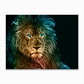 Lion With Blue Eyes Canvas Print