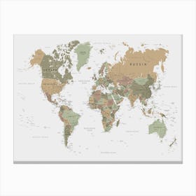 Political world map 5 Canvas Print
