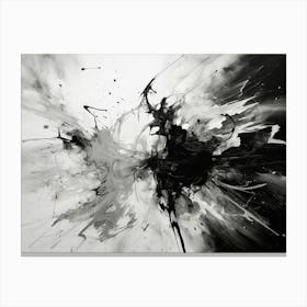Conflict Abstract Black And White 1 Canvas Print
