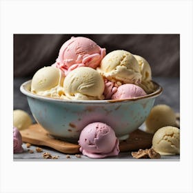 Ice Cream In A Bowl Canvas Print