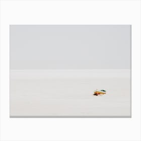 Boat On White Sand Beach Canvas Print
