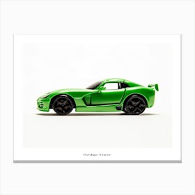 Toy Car Dodge Viper Green Poster Canvas Print