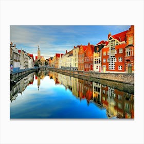 Water Town In Belgium Canvas Print