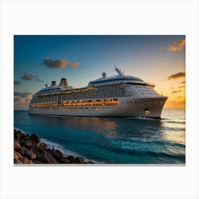 Cruise Ship At Sunset 1 Canvas Print