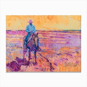 Cowboy Painting Dodge City Kansas 2 Canvas Print