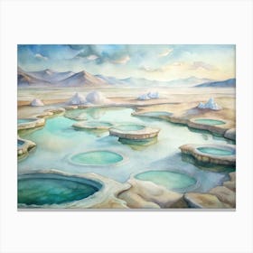 A Mystical Design Of The Dead Sea With Floating Sa (1) Canvas Print