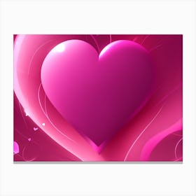 A Glowing Pink Heart Vibrant Horizontal Composition 25 Canvas Print