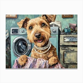 Laundry Airedale 3 Canvas Print