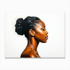 Side Profile Of Beautiful Woman Oil Painting 108 Canvas Print