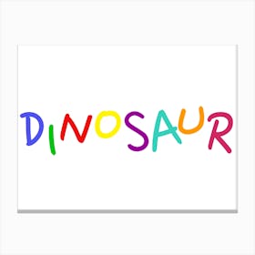 Dinosaur Typography Word Canvas Print