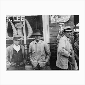 Men In Front Of General Store, Mound Bayou, Mississippi By Russell Lee Canvas Print