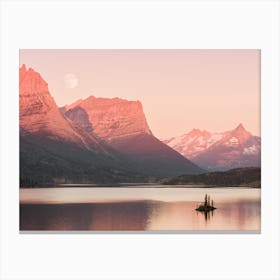 Pink Mountain Lake Canvas Print