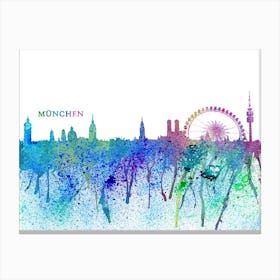 München Germany Skyline Splash Canvas Print