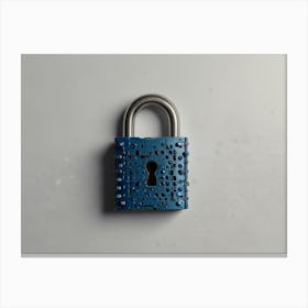 Blue Padlock 3 Canvas Print