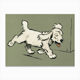 Dog Running Canvas Print