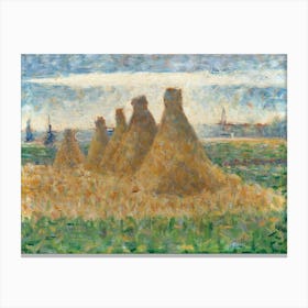 Haystacks, Georges Seurat Canvas Print