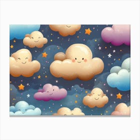 Cute Clouds Canvas Print