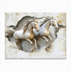 Two Horses Running Canvas Print