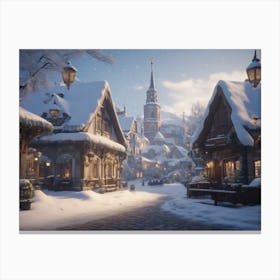 Winter Village Canvas Print
