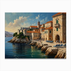 Old Town Of Dalmatia Art 1 Canvas Print