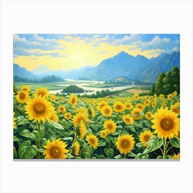 Sunflower Field 1 Canvas Print