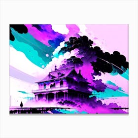 Purple House In The Sky 1 Canvas Print