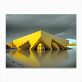 Yellow Building In The Water Canvas Print
