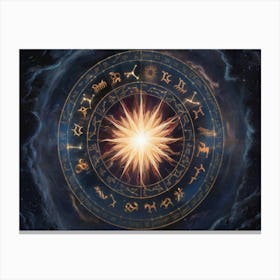 Zodiac Wheel Canvas Print