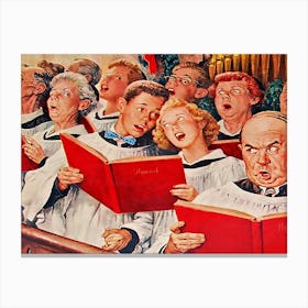 Little Affair In Christmas Choir Canvas Print