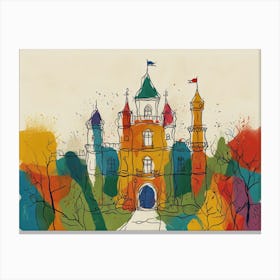 Colorful Castle Illustration Canvas Print