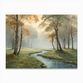 Stream In The Forest 2 Canvas Print