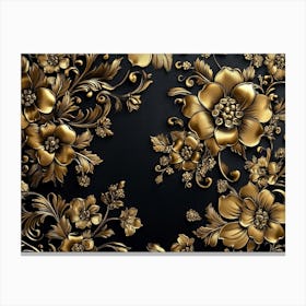 Gold Floral Background Canvas Print