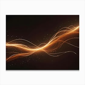 Abstract Image Of A Glowing, Golden Wave On A Dark Background Canvas Print