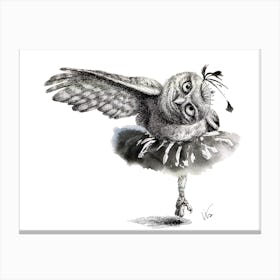 Owl Lake   Black Owl Canvas Print