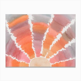 Summer Sun, Watercolor Sunset, Boho Canvas Print